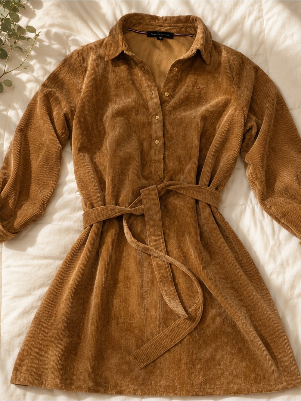 Tommy Hilfiger Corduroy Shirt Dress with Belt